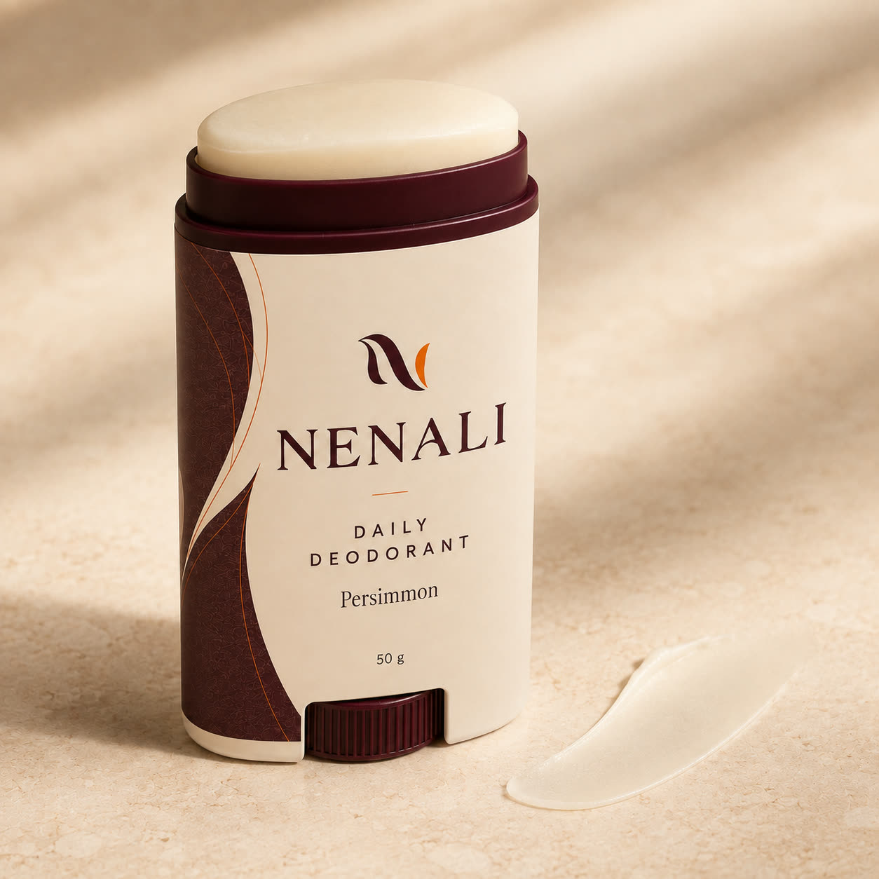 NENALI Daily Deodorant with the cap beside it