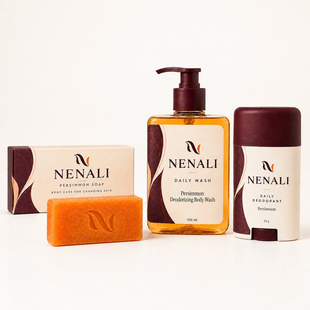The three NENALI products with the soap carton